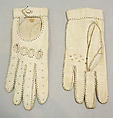 Gloves, a,b) leather, wool, French