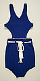 Bathing suit, a, b) wool, cotton, metal; c) cotton
c) cotton, British