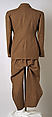 Suit, Vivienne Westwood (British, 1941–2022), a) wool, cotton, plastic; b) wool, plastic, metal; c) linen, British