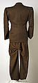 Suit, Vivienne Westwood (British, 1941–2022), a) wool, cotton, ceramic, plastic; b) wool, plastic, metal; c) linen, British
