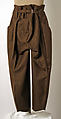 Suit, Vivienne Westwood (British, 1941–2022), a) wool, cotton, ceramic, plastic; b) wool, plastic, metal; c) linen, British