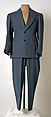 Suit, Vivienne Westwood (British, 1941–2022), a) wool, cotton, plastic; b) wool, metal, plastic, British