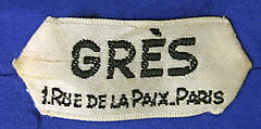 Ensemble, (a–c) Madame Grès (Germaine Émilie Krebs) (French, Paris 1903–1993 Var region), a) silk, metallic, shell, plastic, metal, straw; b,c) silk; d,e) silk, leather, French