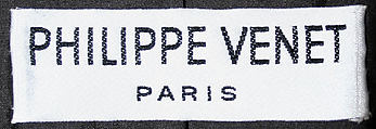 Ensemble, Philippe Venet (French, born 1929), a) wool, silk, plastic; b) silk; c) wool; d) silk, leather, French