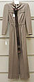 Jumpsuit, Hubert de Givenchy French, a) wool, silk, plastic; b) leather, plastic, French
