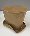 Hat, John N. Genin, a) linen, silk, leather, paper; b,c) leather; d-f) paper, American