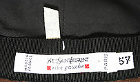 Hat, Yves Saint Laurent (French, founded 1961), cotton, leather, feathers, silk, French