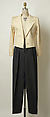 Ensemble, Yves Saint Laurent (French, founded 1961), a) wool, plastic, silk; b,d) silk; c) wool, French