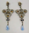 Earrings, Jean Paul Gaultier (French, born 1952), a,b) metal, glass, enamel, French