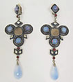 Earrings, Jean Paul Gaultier (French, born 1952), a,b) metal, glass, enamel, French