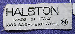 Ensemble, Halston (American, Des Moines, Iowa 1932–1990 San Francisco, California), a, b) wool, American