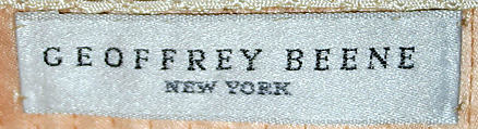 Wedding ensemble, (a–c) Geoffrey Beene (American, Haynesville, Louisiana 1927–2004 New York), a,c) silk, plastic; b) silk; d,e) silk, leather; f,g) silk, metal, American
