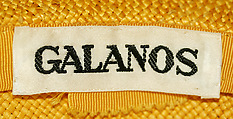 Hat, James Galanos (American, Philadelphia, Pennsylvania, 1924–2016 West Hollywood, California), straw, synthetic, American