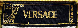 Evening dress, Versace Couture (Italian, founded 1992), (a) silk, synthetic, metal; (b,c) silk, Italian