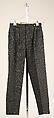 Trousers, wool, silk, plastic, cotton, French