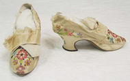 Shoes, (a, b) silk, leather, British