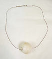 Necklace, ivory, cotton, African