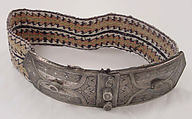 Belt, silver, cotton, Moroccan