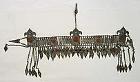 Ornament, metal, stones, Turkmen