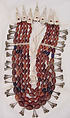 Necklace, bone, brass, stone, cotton, Indian (Naga)
