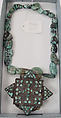 Necklace, turquoise, metal, cotton, Tibetan