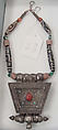 Necklace, glass, turquoise, metal, coral, stone, cotton, Tibetan