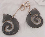 Earrings, Muriel Kallis Newman  American, stone, metal, Chinese