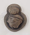 Pin, clay, silver, Indigenous American (Olmec peoples)