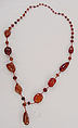Necklace, amber, silk, Russian