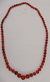 Necklace, amber, cotton, Chinese
