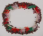 Necklace, nut shell, glass, plastic, cotton, Brazilian (Amazon peoples)
