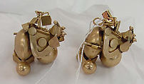 Earrings, gold, Indian