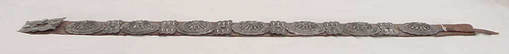 Belt, silver, turquoise, leather, Indigenous American (Navajo peoples)