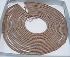 Necklace, wood, leather, cotton, African (Pokot peoples)
