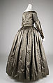 Dress, silk, cotton, American