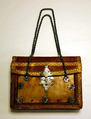 Reticule, leather, tortoise shell, metal, French