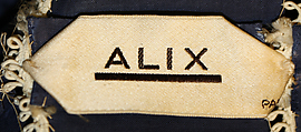 Evening dress, Alix (French, 1934–1942), cotton, French