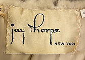 Evening coat, Jay-Thorpe, Inc., fur, American