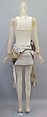 Ensemble, Helmut Lang (Austrian, born 1956), (a) cotton; (b, c) cotton, leather; (d) silver metal; (e) synthetic; (f, g) leather, synthetic, metal, Austrian
