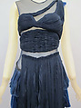 Ensemble, Helmut Lang (Austrian, born 1956), (a) silk, horsehair; (b, c) leather, horsehair, Austrian