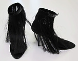 Ensemble, Helmut Lang (Austrian, born 1956), (a) silk, horsehair; (b, c) leather, horsehair, Austrian