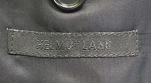 Ensemble, Helmut Lang (Austrian, born 1956), wool, cotton, silk, metal, Spazzolato, Austrian