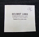 Ensemble, Helmut Lang (Austrian, born 1956), (a) cotton, synthetic; (b) cotton; (c) cotton, silver metal, synthetic; (d, e) leather, synthetic; (f) leather, sterling silver, Austrian