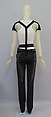 Ensemble, Helmut Lang (Austrian, born 1956), (a, b) synthetic fiber; (c) cotton, latex, metal; (d, e) leather, plastic; (f) plastic, metal, Austrian