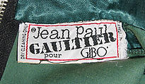 Dress, Jean Paul Gaultier (French, born 1952), wool or cotton (probably), synthetic fiber (probably), French