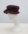Pillbox hat, House of Balenciaga (French, founded 1937), wool, silk, cotton, French