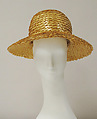 Hat, House of Balenciaga (French, founded 1937), straw, silk, metal, French