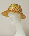 Hat, House of Balenciaga (French, founded 1937), straw, silk, metal, French