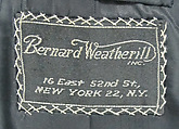 Suit, (a) wool, silk; (b) wool, silk, metal; (c) cotton; (d) silk, leather, metal; (e) cotton; (f, g) metal, enamel; (h) silk, metal; (i) silk, metal; (j, k) synthetic; (l, m) silk, leather, metal; (n, o) silk, leather; (p) wool, silk, leather., American