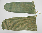 Suit, (a) wool, silk; (b) wool, silk, metal; (c) cotton; (d) silk, leather, metal; (e) cotton; (f, g) metal, enamel; (h) silk, metal; (i) silk, metal; (j, k) synthetic; (l, m) silk, leather, metal; (n, o) silk, leather; (p) wool, silk, leather., American